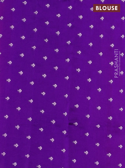 Pure organza silk saree red pink and violet with allover silver zari stripes pattern and zari woven piping boder