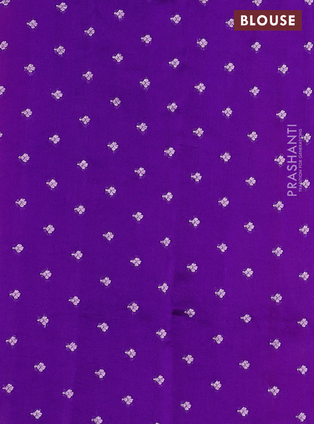 Pure organza silk saree red pink and violet with allover silver zari stripes pattern and zari woven piping boder