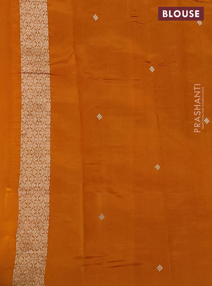 Pure organza silk saree mustard yellow with allover zari woven stripes pattern in borderless style