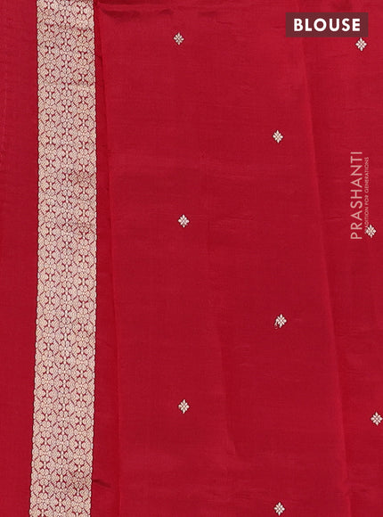Pure organza silk saree red with allover zari woven stripes pattern in borderless style