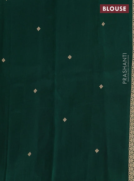 Pure organza silk saree green with allover zari woven stripes pattern in borderless style