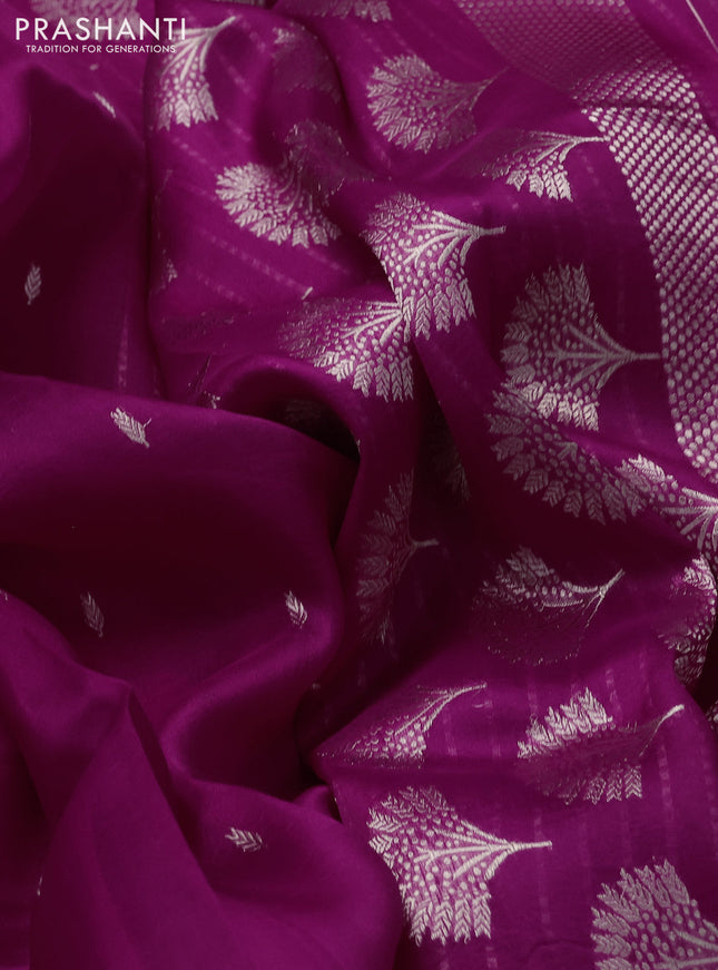 Banarasi organza silk saree pink with zari woven floral buttas and zari woven butta border