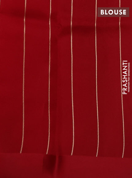 Banarasi organza silk saree maroon with zari woven floral buttas and simple border