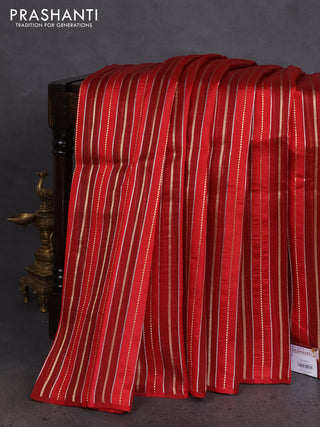 Pure organza silk saree maroon and red with allover zari woven stripes pattern in borderless style
