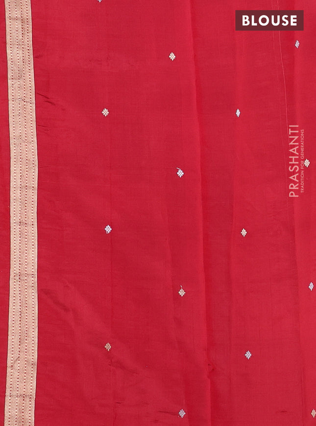 Pure organza silk saree maroon and red with allover zari woven stripes pattern in borderless style