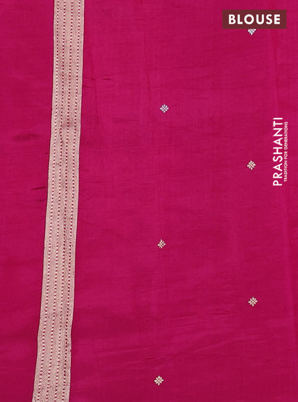 Pure organza silk saree pink with allover zari woven stripes pattern in borderless style
