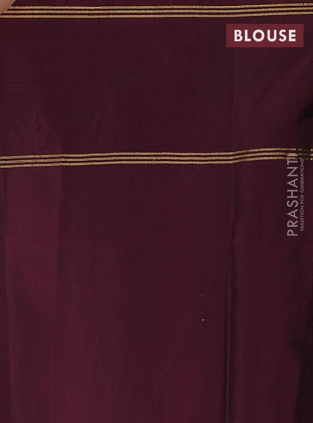 Pure soft silk saree grey and deep maroon with zari woven floral buttas and zari woven pichwai embroidery butta border