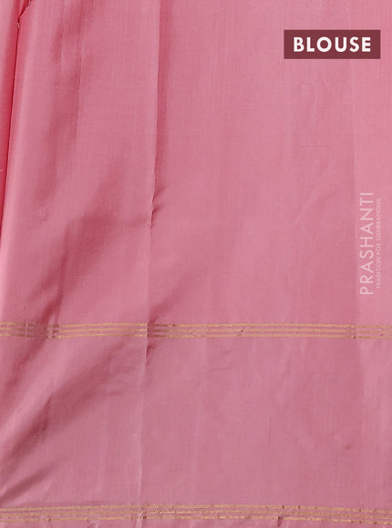 Pure soft silk saree peach pink and peastel peach pink with allover zari weaves and zari woven embroidery butta border