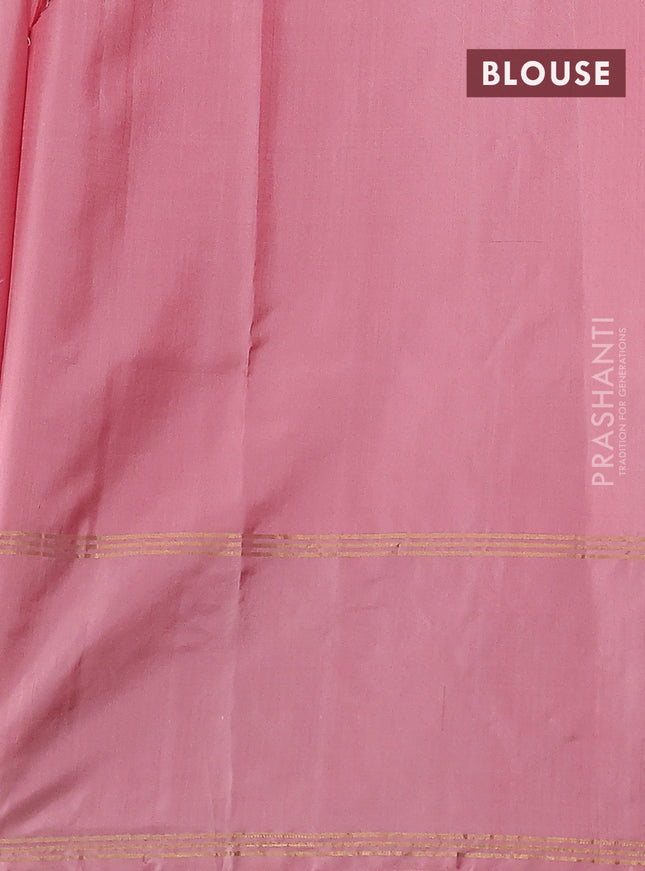 Pure soft silk saree peach pink and peastel peach pink with allover zari weaves and zari woven embroidery butta border