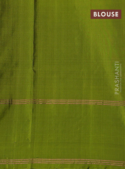 Pure soft silk saree purple and light green with allover zari weaves and zari woven parrot embroidery butta border