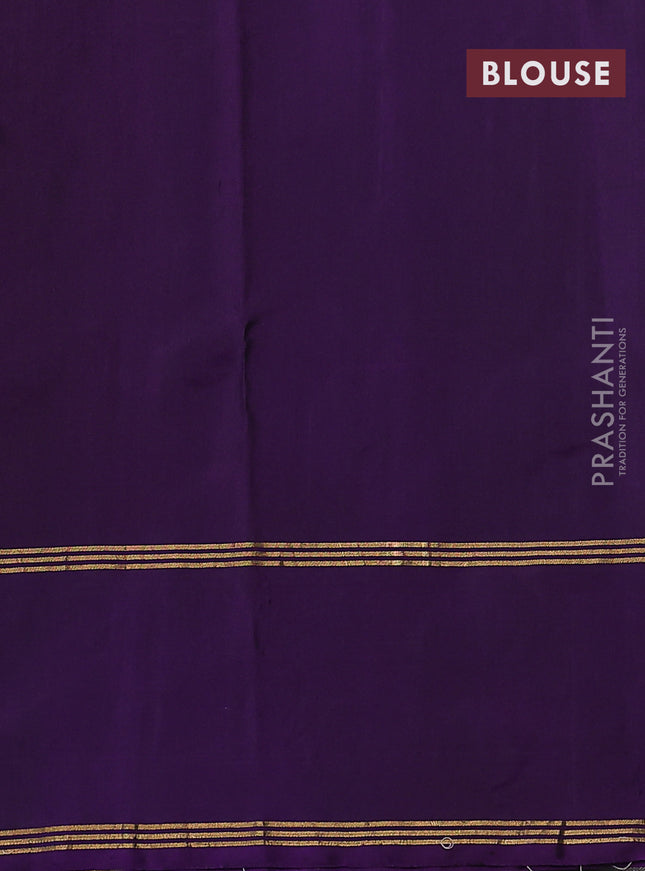 Pure soft silk saree pastel blue shade and purple with allover zari weaves and zari woven embroidery butta border