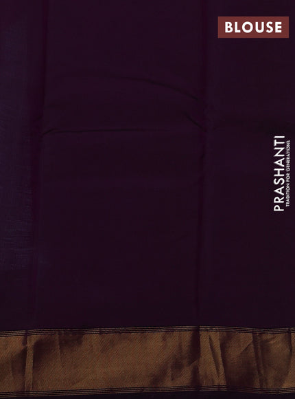 Kanchipuram silk saree dual shade of teal and deep purple with annam zari woven buttas and zari woven border