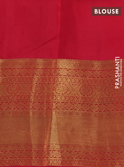 Kanchipuram silk saree cs blue and maroon with zari woven buttas and long zari woven border