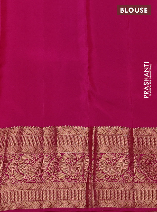 Kanchipuram silk saree dual shade of pink and pink with zari woven buttas and long zari woven border