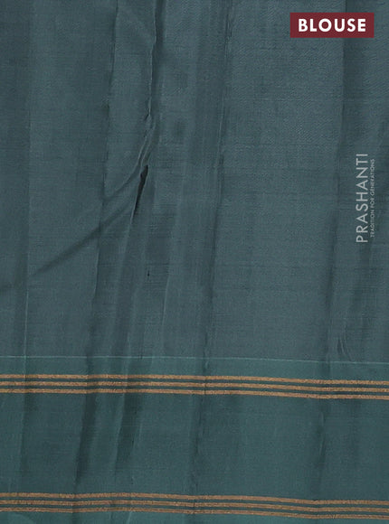 Kanchipuram silk saree mauve pink and pastel green with allover zari weaves and rettapet zari woven border