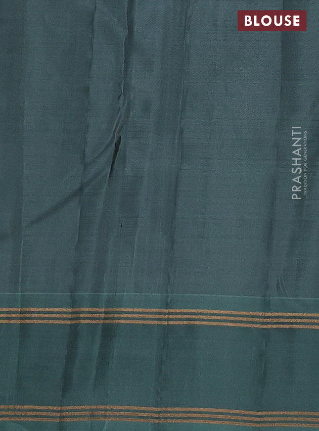 Kanchipuram silk saree mauve pink and pastel green with allover zari weaves and rettapet zari woven border