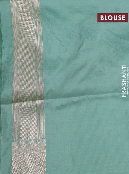 Banarasi uppada silk saree pastel green with allover zari woven paisley brocade weaves and zari woven border