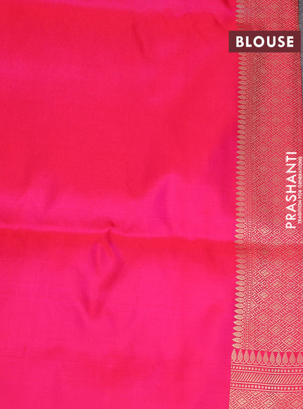 Banarasi uppada silk saree pink with allover zari woven vanasigaram weaves and zari woven border