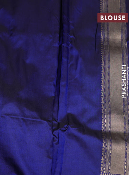 Banarasi uppada silk saree navy blue with allover zari woven vanasigaram weaves and zari woven border