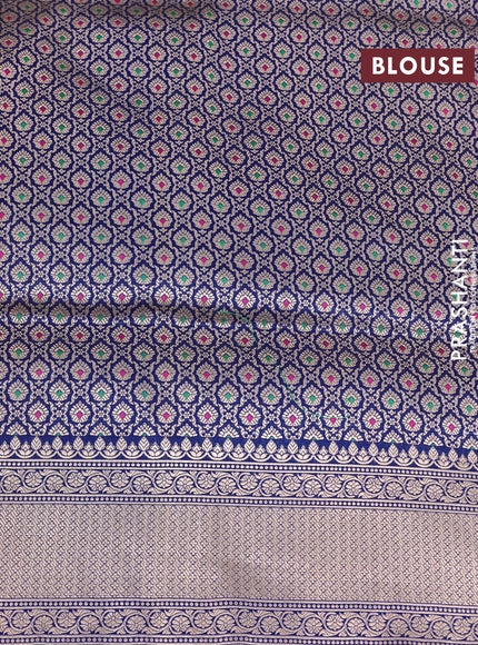 Banarasi uppada silk saree blue with allover zari woven buttas and zari woven border