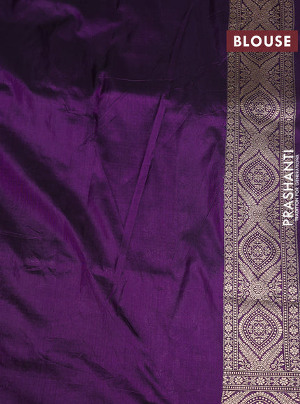 Banarasi uppada silk saree deep purple with allover zari woven brocade weaves and zari woven border
