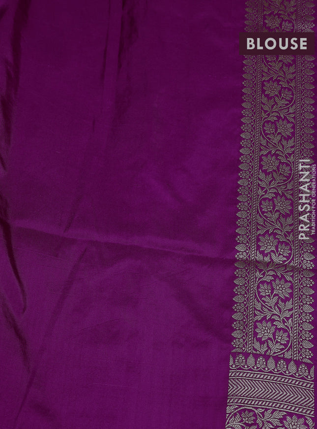 Banarasi uppada silk saree purple with allover zari woven brocade weaves and zari woven border