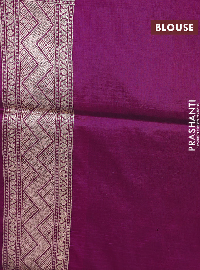 Banarasi uppada silk saree dark magenta pink with allover zari woven brocade weaves and zari woven border