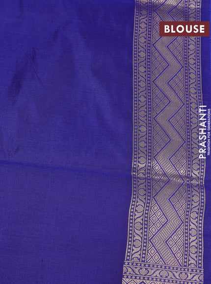 Banarasi uppada silk saree blue with allover zari woven brocade weaves and zari woven border