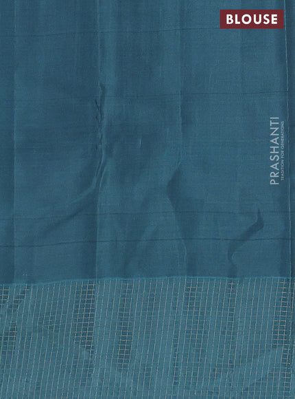 Kanchipuram silk saree deep maroon and pastel green with allover zari weaves and zari checked border