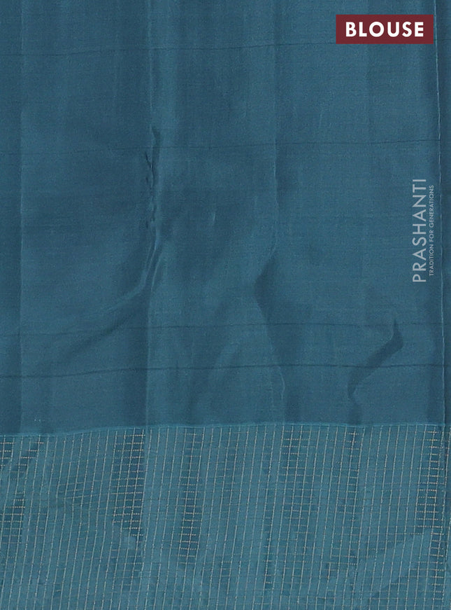 Kanchipuram silk saree deep maroon and pastel green with allover zari weaves and zari checked border