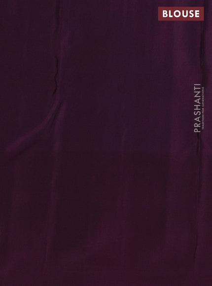 Kanchipuram silk saree cs blue and deep wine shade with allover small zari checked pattern and zari woven border