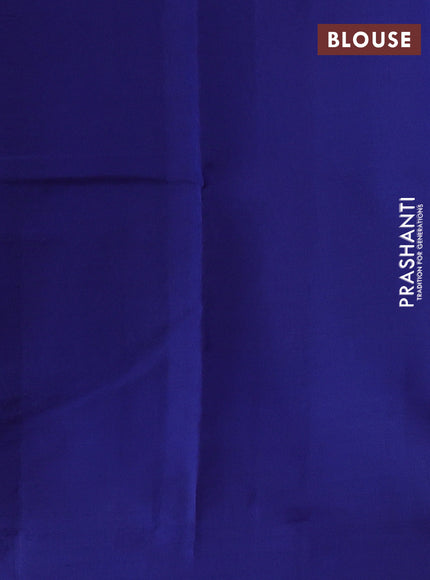 Kanchipuram silk saree cs blue and blue with zari woven buttas and zari woven butta border