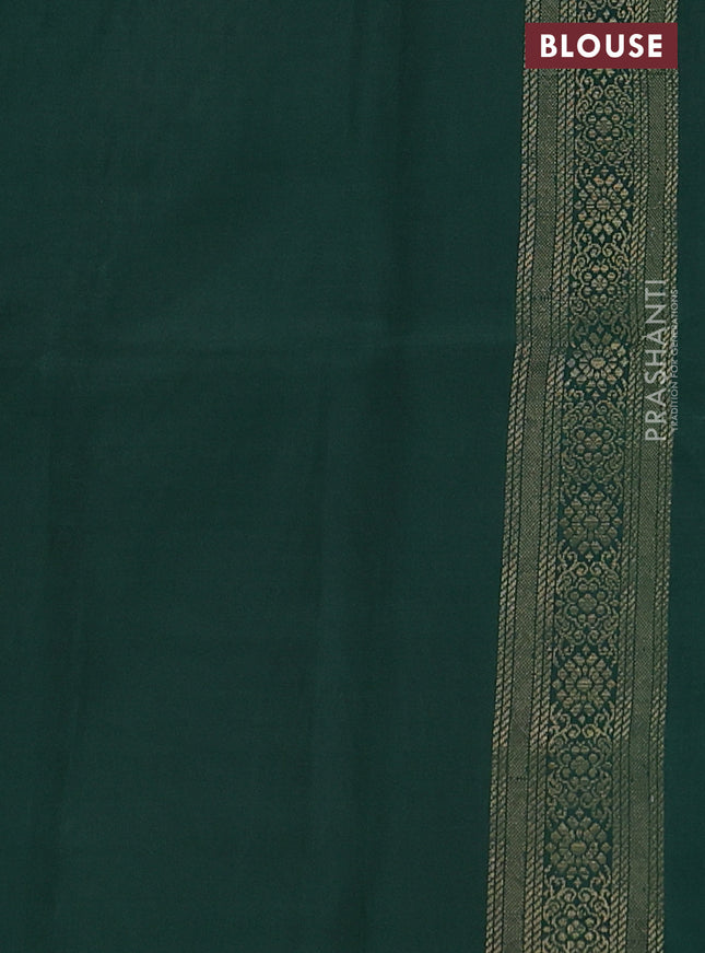 Kanchipuram silk saree pale yellow and green with zari woven buttas in borderless style