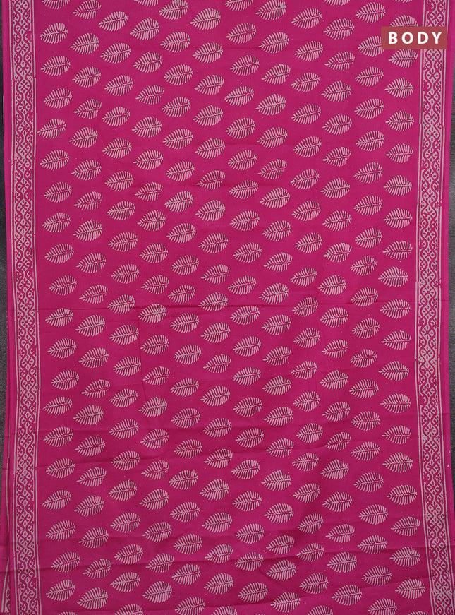 Jaipur cotton saree pink with butta prints and printed border