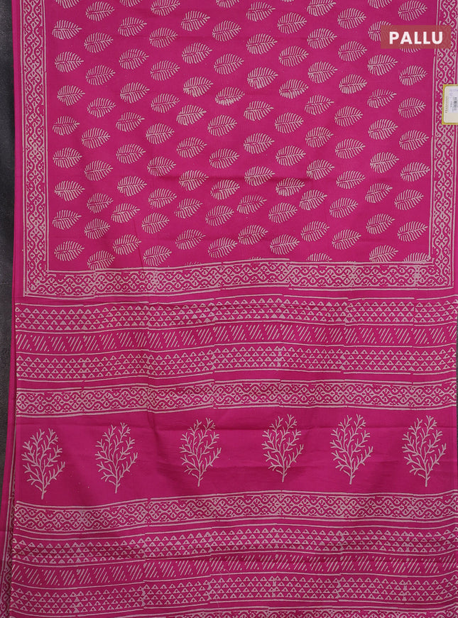 Jaipur cotton saree pink with butta prints and printed border