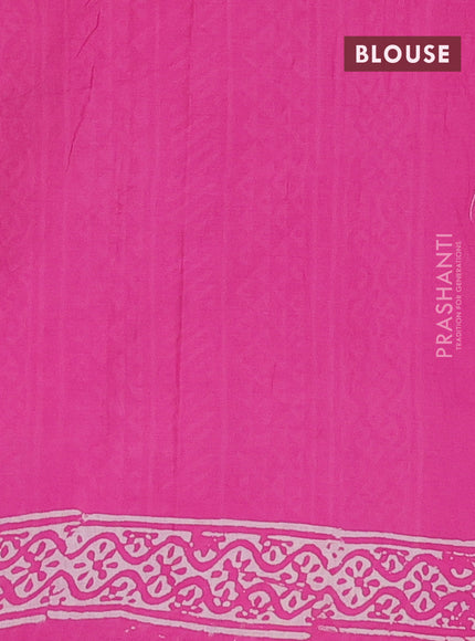 Jaipur cotton saree pink with butta prints and printed border