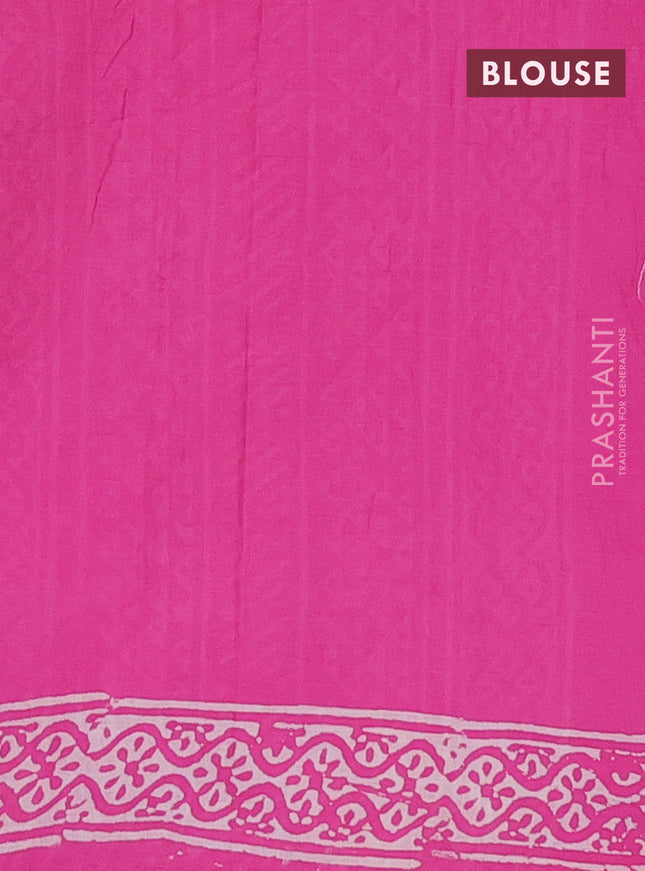Jaipur cotton saree pink with butta prints and printed border