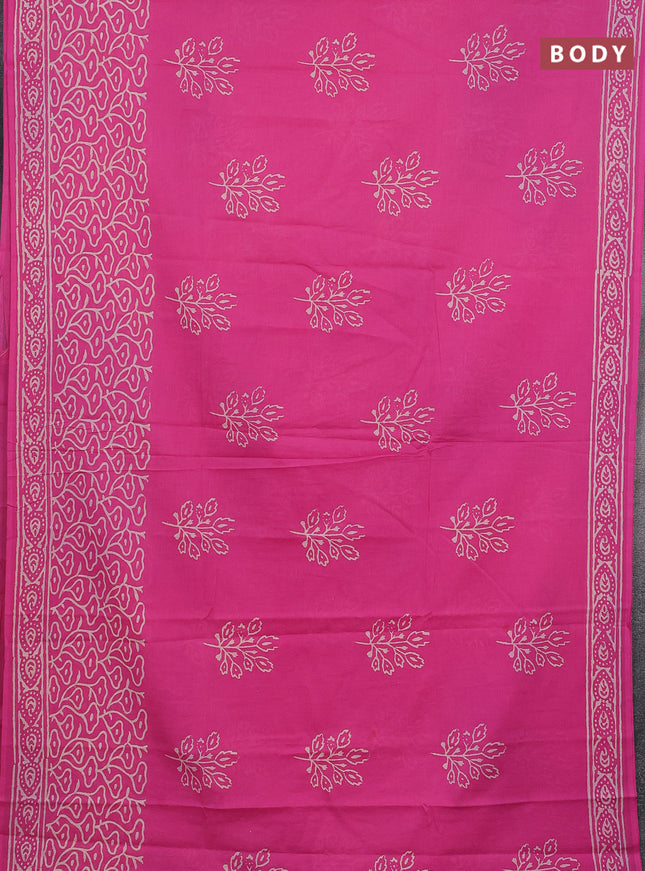 Jaipur cotton saree pink with butta prints and printed border
