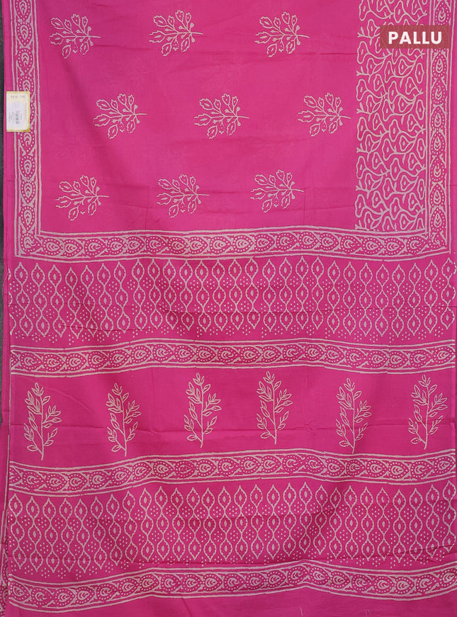 Jaipur cotton saree pink with butta prints and printed border