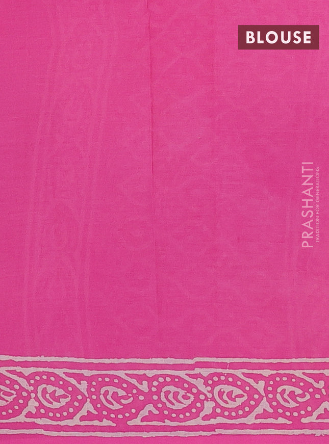 Jaipur cotton saree pink with butta prints and printed border