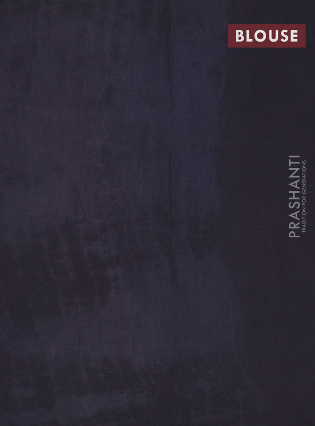 Jaipur cotton saree black and pastel blue with batik butta prints in borderless style