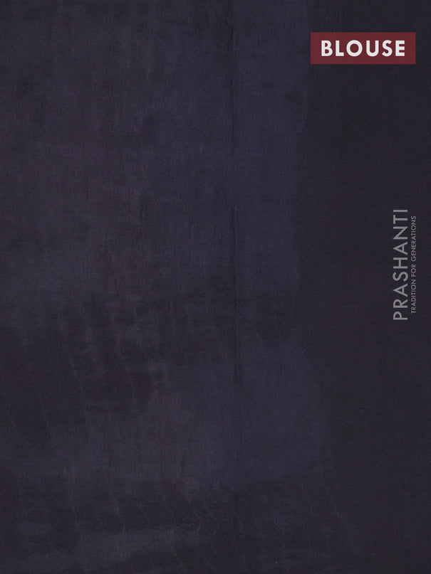 Jaipur cotton saree black and pastel blue with batik butta prints in borderless style