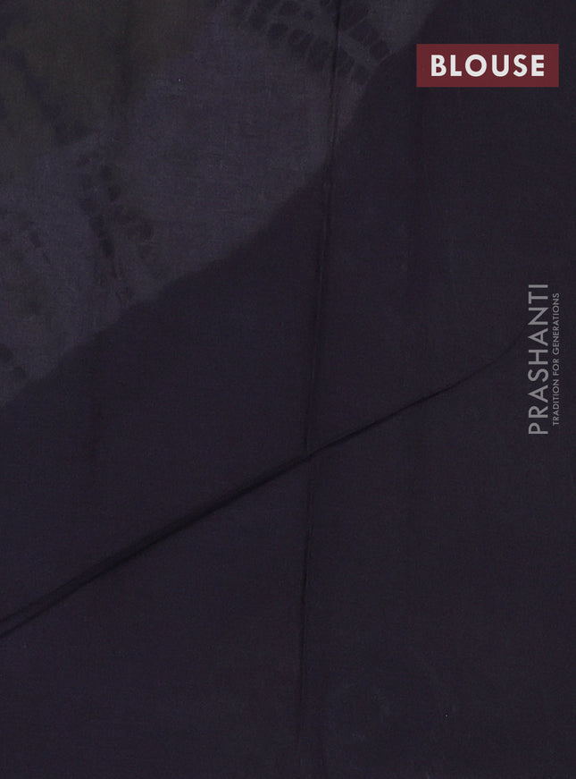 Jaipur cotton saree yellow and black with allover tie & dye prints in borderless style