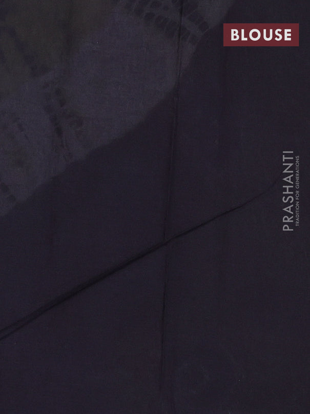 Jaipur cotton saree yellow and black with allover tie & dye prints in borderless style