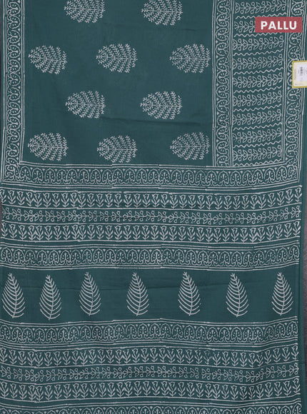 Jaipur cotton saree pastel green with butta prints and printed border