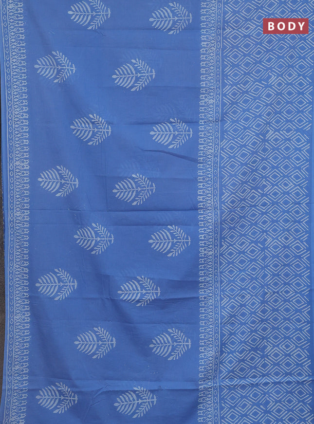 Jaipur cotton saree blue shade with butta prints and printed border