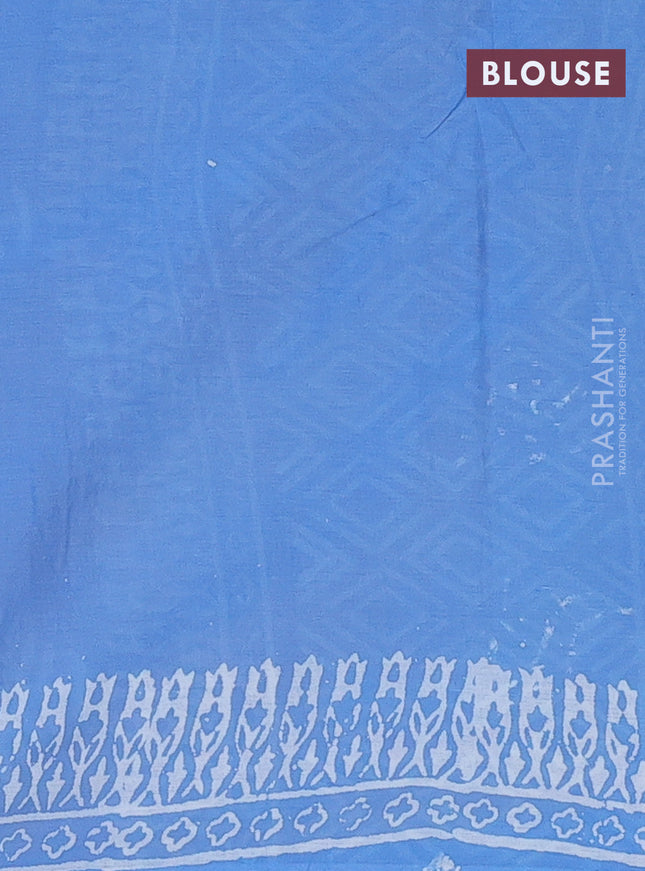 Jaipur cotton saree blue shade with butta prints and printed border