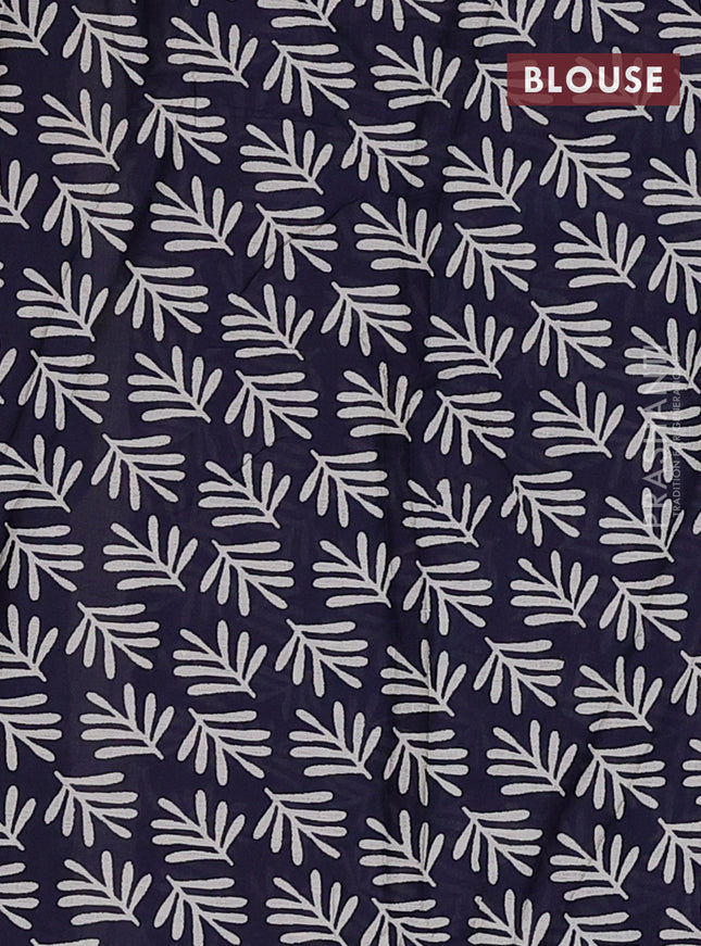 Jaipur cotton saree navy blue with butta prints and printed border