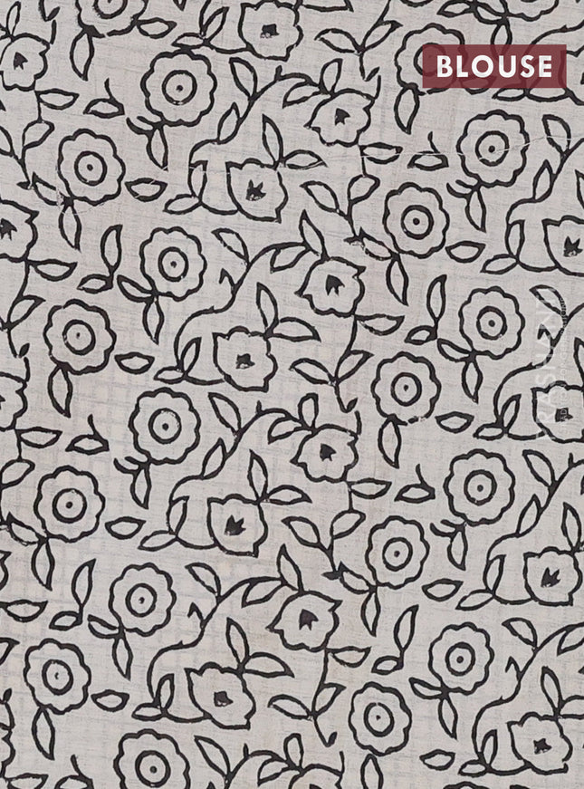 Jaipur cotton saree beige and maroon with allover stripes pattern and printed border