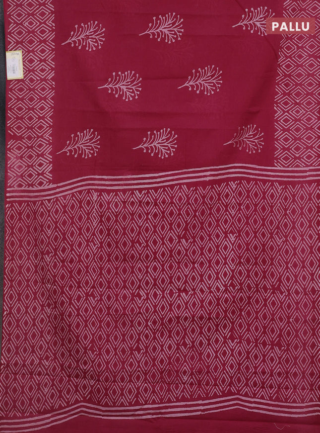 Jaipur cotton saree maroon with butta prints and printed border
